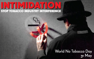 The 2012 World No Tobacco Day poster.  This year’s theme, selected by the World Health Organization, focuses on exposing the tobacco industry’s interference with global tobacco control efforts.  Learn more by clicking the image.