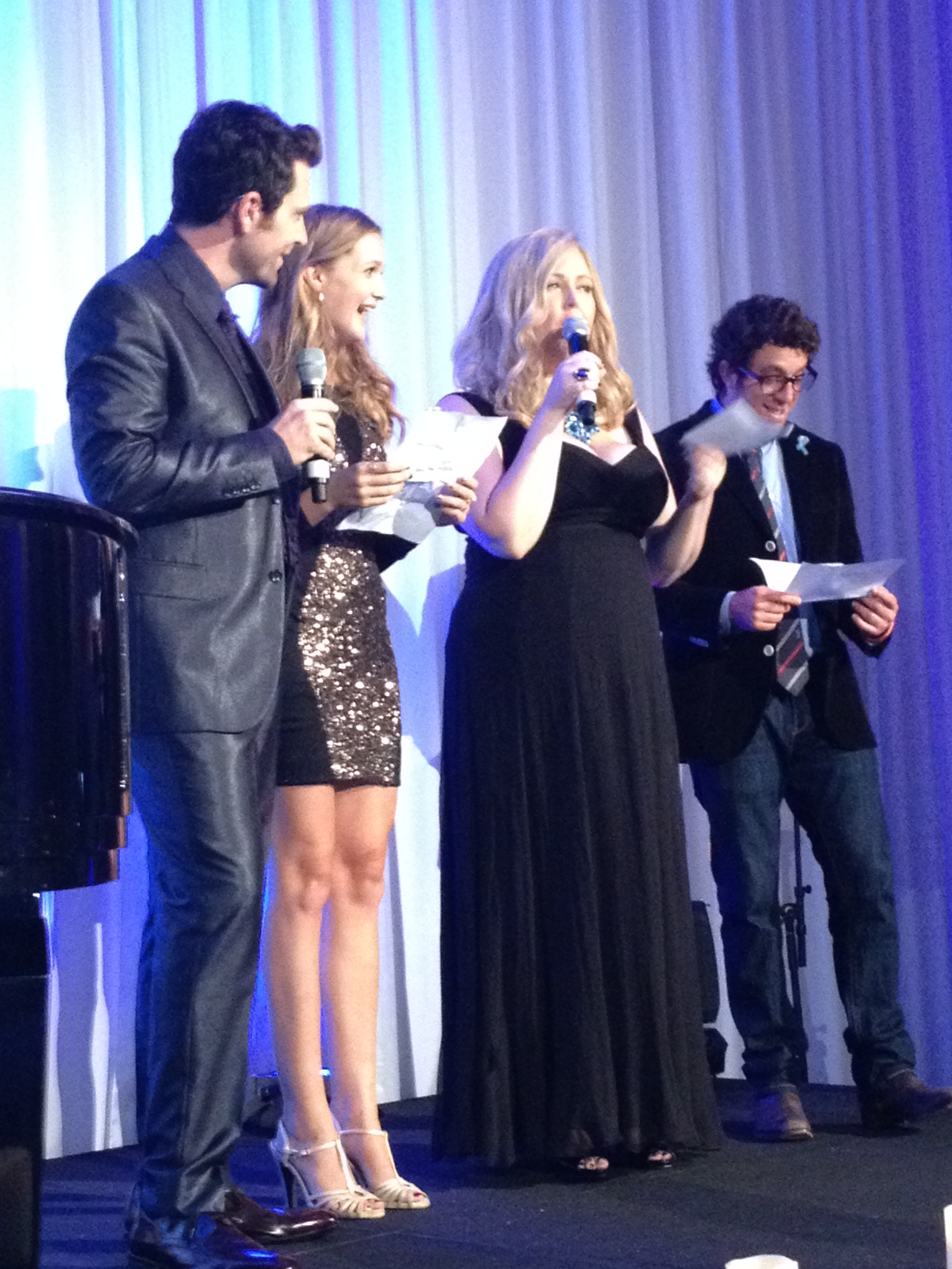 Chris Mann, Gracie Van Brunt, Katrina Parker and Elliot Yamin (Left to Right) Performing at the Tribute to Champions of Hope
