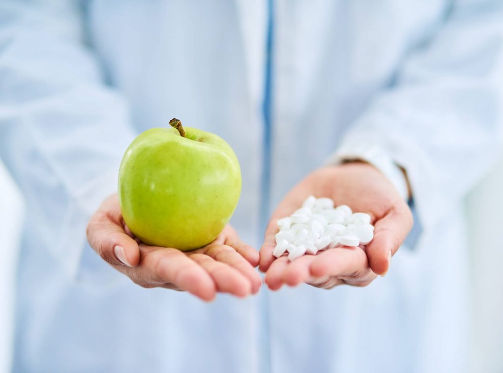 Vitamin supplements and apple